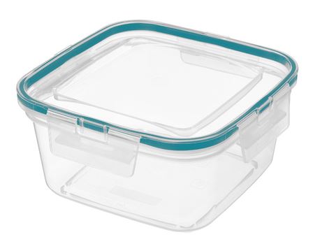 Контейнер для продуктов герметичный квадратный 1,5л с защелками (бесцветный)